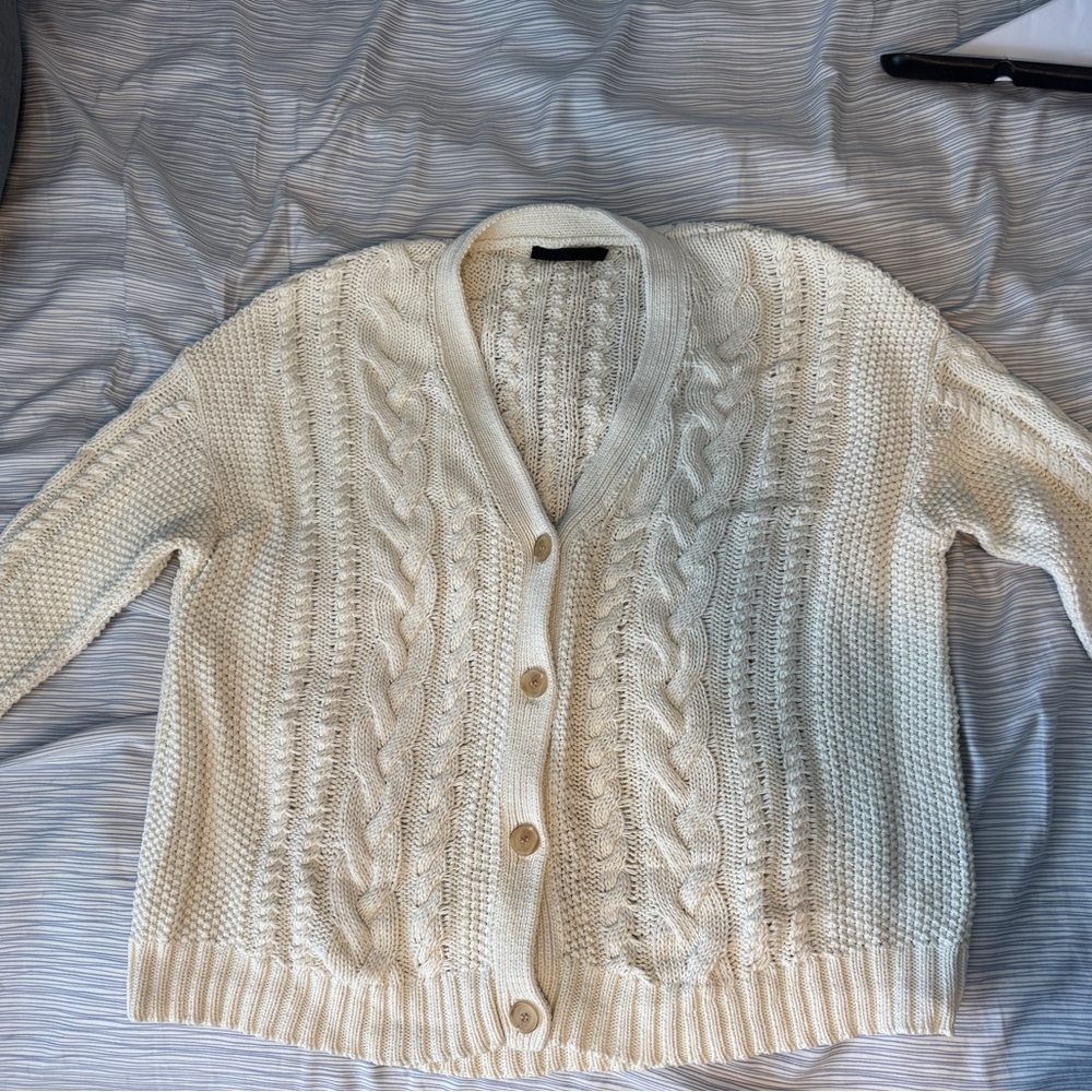 Jenni Kayne Cream Cable Knit Cardigan